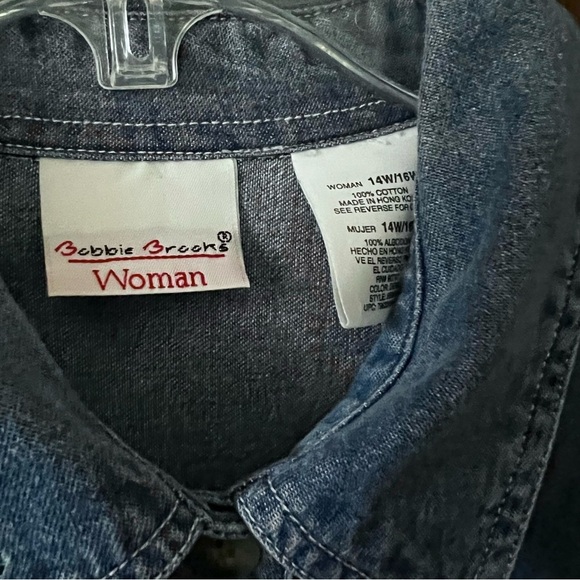 Vintage denim graphic embroidered Noah’s ark shirt - Picture 4 of 5